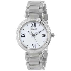 Citizen EO1100-57A Womens White Dial Watch with Stainless Steel Strap