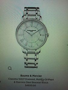 Women's Baume and Mercier Brand New Watch with Diamonds and links