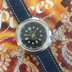 Vintage 1970s Tradition Sears Diver Watch Original Dial Automatic Date