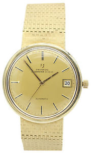 Vintage Universal Geneve Polerouter Automatique 14k Or Jaune