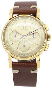 Hombres Vintage Omega 18k Oro Amarillo Cronógrafo Cal. 321