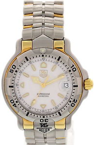 Hombres Placa Heurer Professional 18k Oro Amarillo & SS WH1151-K1