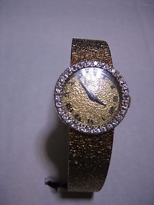 Watch Ladies Glycine 14 KT. with 32 Round Diamonds 42.6 Grams