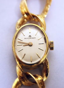 Bucherer 18K Gold Elegant Ladies Watch w/ Bucherer Case Band & Movement (A)