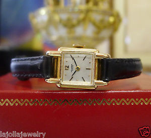 Ladies Vintage UNIVERSAL Geneve 18K Rose Gold Manual Wind Watch on Leather Strap