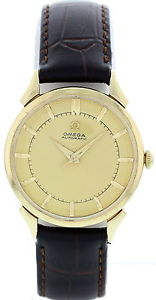 Hombres Vintage 14k Oro Amarillo Omega Automático