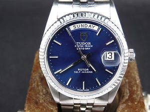 VINTAGE 14K WHITE GOLD BEZEL TUDOR OYSTER PRINCE 2834-1 25J SWISS AUTO MEN WATCH