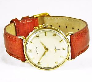 14k Vintage Gentleman’s Hamilton Bubbleback Wristwatch