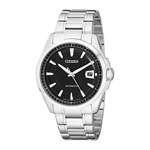 Citizen NB0040-58E Mens Black Dial Automatic Watch with Stainless Steel Strap