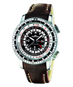 Fortis Men's 669.10.31L.16 B-47 Calculator Swiss Automatic 3 Time Zone Watch