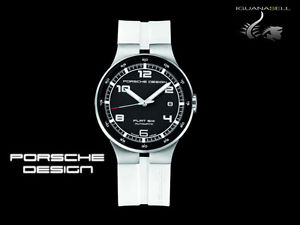 Porsche Design Flat Six Automatic Watch, Sandblasted stainless steel, Black