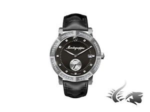 Montegrappa Nero Uno Ladies Quartz watch, Diamonds, Black, 36mm, IDLNWA61