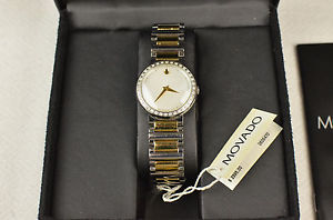 MOVADO LADIES CONCERTO TIMEPIECE W/ DIAMONDS -- GENTLY WORN, FREE SHIPPING!