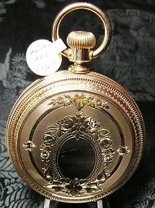 SOLID GOLD 14KT Watch Ca 1880. Massive Hunter Pocket