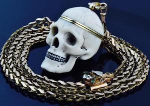 WOW! $35000 Memento Mori Skull Verge Fusee watch&gild chain seal fob c1810