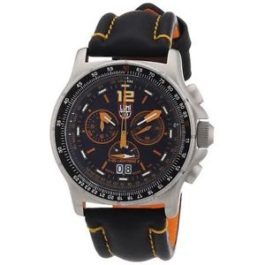 Luminox 9388 Mens Black Dial Quartz Watch with Leather Strap
