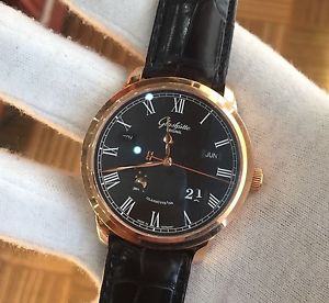 GLASHUTTE Senator Perpetual Calendar Black Dial 18K Rose Gold