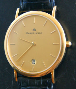 Maurice Lacroix Les Qlassiques Gelb Gold 18K 750 Elegante Herren Armbanduhr