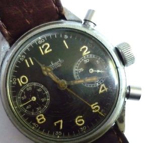 WW2 german LUFTWAFFE military pilots watch HANHART chronograph cal 41 17 steine