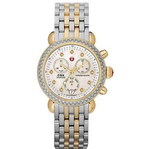 MICHELE WOMEN'S TWO TONE STEEL BRACELET & CASE SWISS QUARTZ WATCH MWW03M000158