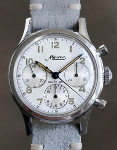 Vintage VTG Minerva Chronograph Wristwatch Valjoux 72 Stainless Steel NO RESERVE