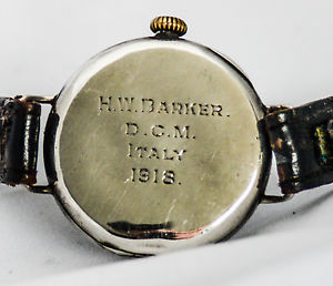 Distinguished Conduct Medal Awarded to HW Barker ENGRAVED WW1 Trench Watch