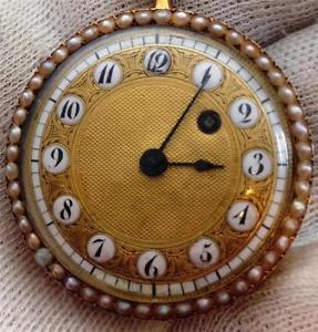 MUSEUM Chinese Qing Dynasty fancy case 18k gold,enamel&pearls verge fusee watch