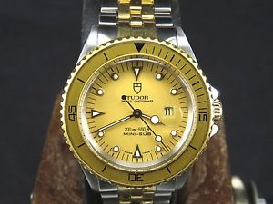 VINTAGE TUDOR MINI-SUB 200M 2671 25J SWISS GP/SS DATE AUTO BOY SIZE MENS WATCH
