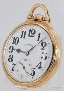 Illinois 60 hour 161A Elinvar Bunn Special pocket watch, 16S, 21J, YGF SB&B case