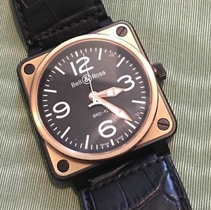 Bell & Ross BR01 Solid 18k Pink Gold & PVD Steel Automatic 46mm Mens Watch