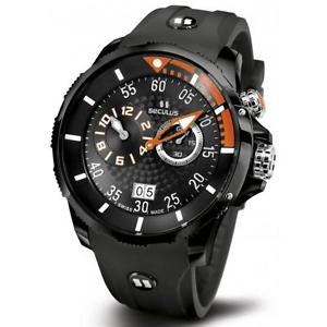 SECULUS MEN'S PHANTOMAS 42MM SILICONE BAND QUARTZ WATCH 4505.3.422 SIL B BOR