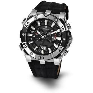 SECULUS MEN'S BRAVE 46MM LEATHER BAND QUARTZ WATCH 4512.5.5020B LB 2TSSB B