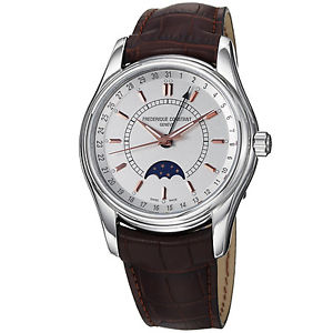 Frederique Constant Men's 43mm Automatic Brown Calfskin Date Watch FC-330V6B6