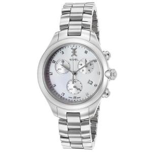 Ebel Women's Onde 36mm Chronograph Steel Bracelet Swiss Quartz Watch 1216177