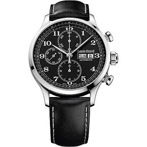 LOUIS ERARD MEN'S 42MM BLACK CALFSKIN BAND AUTOMATIC WATCH 78225AA22.BVA02