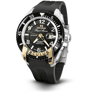 SECULUS MEN'S ROYAL MARINE FLAGSHIP 48MM AUTOMATIC WATCH 3441.7.2824 SIL SSY B