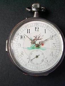 ANTIQUE LE PHARE MINUTE REPEATER CHRONOGRAPH SPLIT SECOND SILVER POCKET WATCH