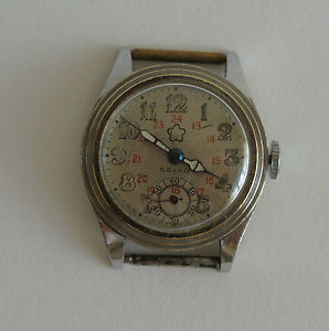 RARE Japanese Seikosha imperial navy watch dual case sakura mark overhauled