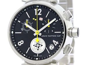 Polished LOUIS VUITTON Tambour Lovely Cup GM Chronograph Watch Q11BG (BF093539)