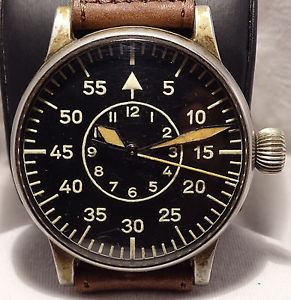 HUGE MILITARY A.LANGE & SOHNE GLASHUTTE B-UHR WWII PILOT`S AVIATORS LUFTWAFFE