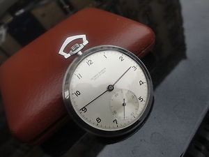 Vintage Rare Ulysse Nardin Art Déco Steel Pocket Watch circa 1930 chronograph