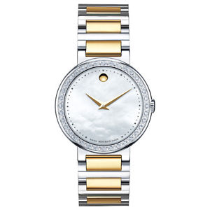 NEW Movado Concerto Two Tone Mother of Pearl Museum Women's Watch 0606470