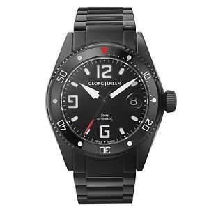 Georg Jensen 42mm Automatic Watch. Black PVD - Delta Dive