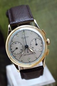 Vintage Universal Chronograph 14K Yellow Gold Cailbre 285 Manual Winding