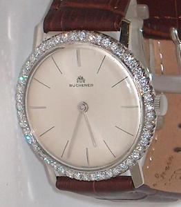 Bucherer Solid 18K White Gold 1.00tcw Diamond Bezel Watch For Men - Serviced