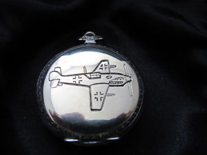 ART DECO WW2 AERO ANKER BISCHOFF OPEN FACE POCKET WATCH FOR LUFTWAFFE PILOT