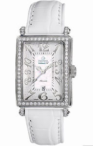 Gevril Women's 6209NL Glamour Automatic Diamond MOP Dial Leather Date Watch