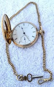Beautiful Antique 18K Gold Key Wind American Watch Co. Pocket Watch (ca. 1865)
