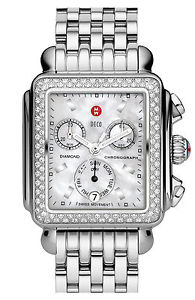 Michele Deco Diamond Classic in Stainless Steel MOP Dial MWW06A000028