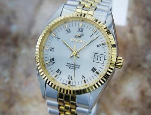 Enicar Rare Swiss Made Automatic Mens Stainless Steel Gold Plated 2010 Watch U19